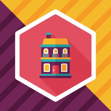 Bina evi uzun gölge, eps10 düz simgesiyle