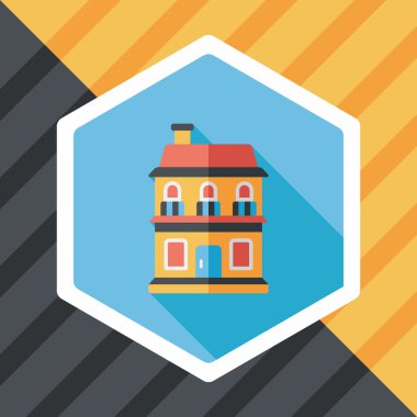 Bina evi uzun gölge, eps10 düz simgesiyle