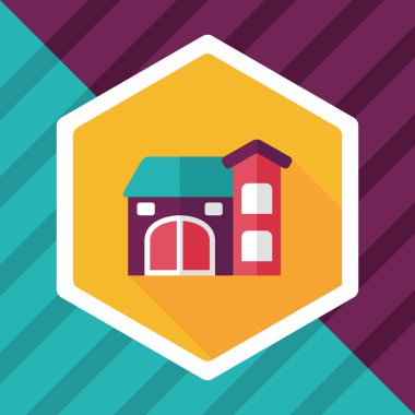 Bina evi uzun gölge, eps10 düz simgesiyle