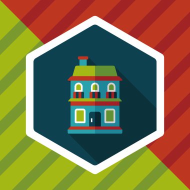 Bina evi uzun gölge, eps10 düz simgesiyle