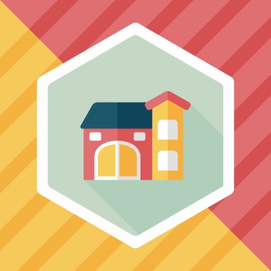 Bina evi uzun gölge, eps10 düz simgesiyle