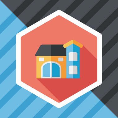 Bina evi uzun gölge, eps10 düz simgesiyle