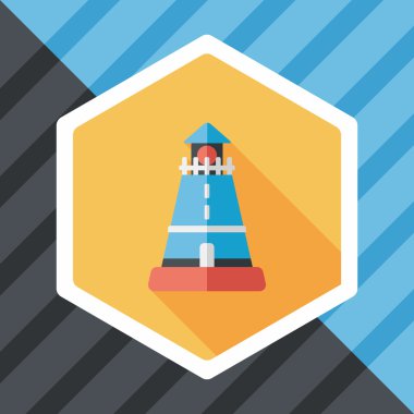 Deniz feneri uzun gölge, eps10 düz simgesiyle