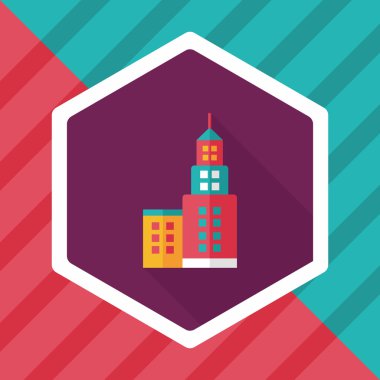 Uzun Gölge, eps10 ile ticari bina düz simgesi