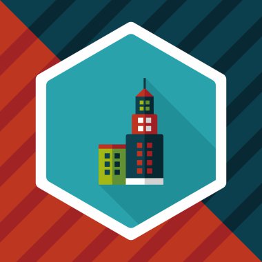 Uzun Gölge, eps10 ile ticari bina düz simgesi