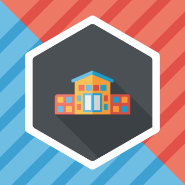 Bina evi uzun gölge, eps10 düz simgesiyle