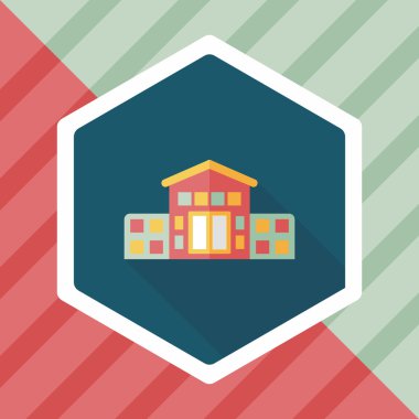 Bina evi uzun gölge, eps10 düz simgesiyle