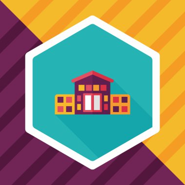 Bina evi uzun gölge, eps10 düz simgesiyle