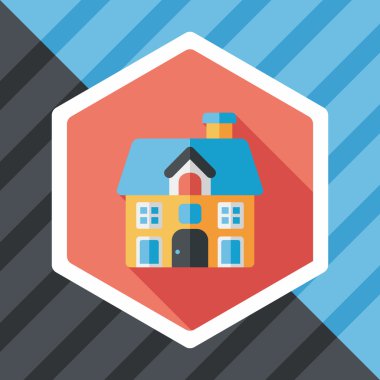 Bina evi uzun gölge, eps10 düz simgesiyle