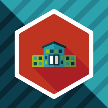 Bina evi uzun gölge, eps10 düz simgesiyle