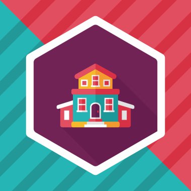 Bina evi uzun gölge, eps10 düz simgesiyle