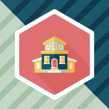 Bina evi uzun gölge, eps10 düz simgesiyle