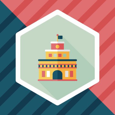 Bina kale uzun gölge, eps10 düz simgesiyle