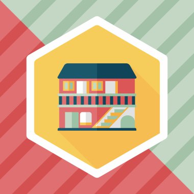 Bina evi uzun gölge, eps10 düz simgesiyle