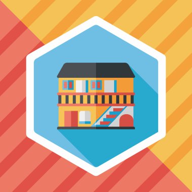 Bina evi uzun gölge, eps10 düz simgesiyle