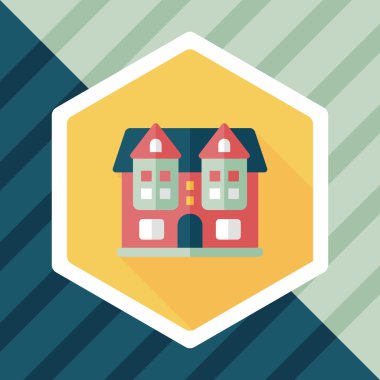 Bina uzun gölge, eps10 düz simgesiyle