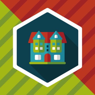 Bina uzun gölge, eps10 düz simgesiyle