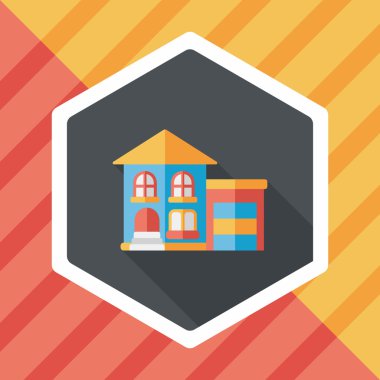 Bina uzun gölge, eps10 düz simgesiyle