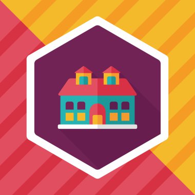 Bina uzun gölge, eps10 düz simgesiyle