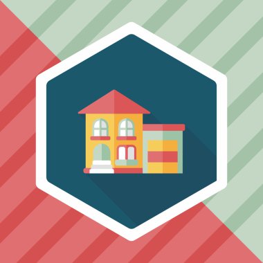 Bina uzun gölge, eps10 düz simgesiyle