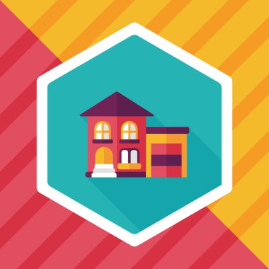 Bina uzun gölge, eps10 düz simgesiyle