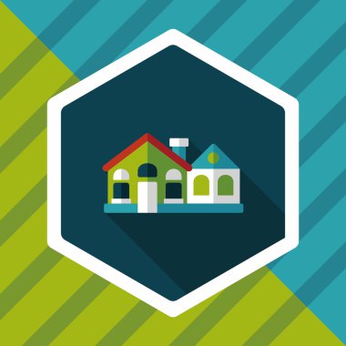 Bina uzun gölge, eps10 düz simgesiyle