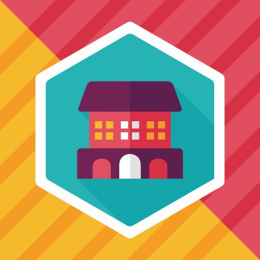 Bina uzun gölge, eps10 düz simgesiyle