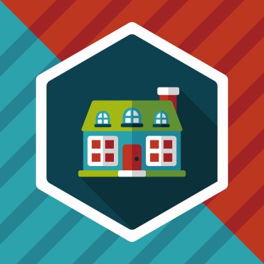 Bina uzun gölge, eps10 düz simgesiyle