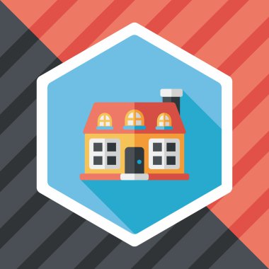 Bina uzun gölge, eps10 düz simgesiyle