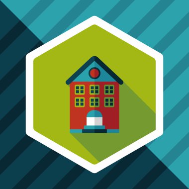 Bina uzun gölge, eps10 düz simgesiyle