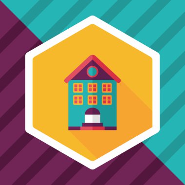 Bina uzun gölge, eps10 düz simgesiyle