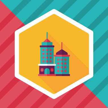 Uzun Gölge, eps10 ile ticari bina düz simgesi