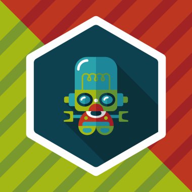 Robot kavramı uzun gölge, eps10 düz simgesiyle