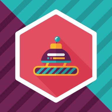 Robot kavramı uzun gölge, eps10 düz simgesiyle