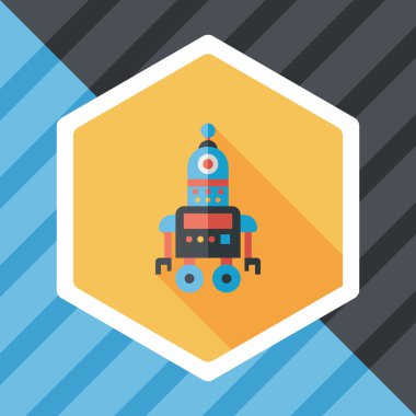 Robot kavramı uzun gölge, eps10 düz simgesiyle