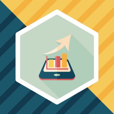 iş grafik düz simgesini uzun gölge, eps10 ile