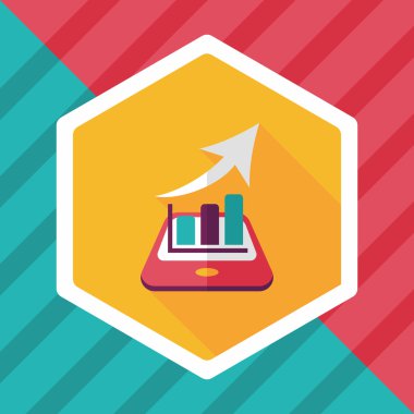 iş grafik düz simgesini uzun gölge, eps10 ile