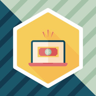 iş grafik düz simgesini uzun gölge, eps10 ile