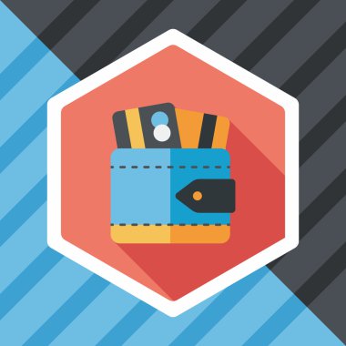 m-cüzdan ile uzun gölge, eps10 düz simgesi