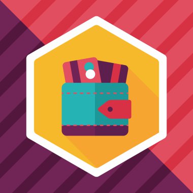 m-cüzdan ile uzun gölge, eps10 düz simgesi