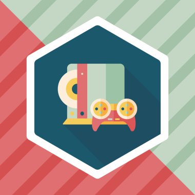 Uzun Gölge, eps10 oyun konsolları düz simgesiyle