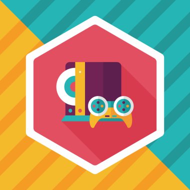 Uzun Gölge, eps10 oyun konsolları düz simgesiyle