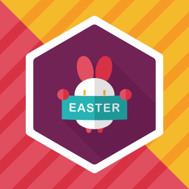 Paskalya tavşanı düz simgesi ile uzun gölge, eps10