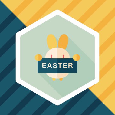 Paskalya tavşanı düz simgesi ile uzun gölge, eps10