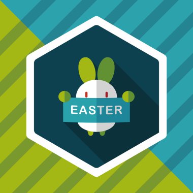 Paskalya tavşanı düz simgesi ile uzun gölge, eps10