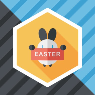Paskalya tavşanı düz simgesi ile uzun gölge, eps10