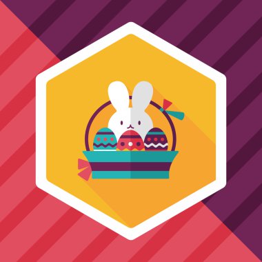 Paskalya tavşanı düz simgesi ile uzun gölge, eps10