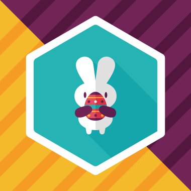 Paskalya tavşanı düz simgesi ile uzun gölge, eps10