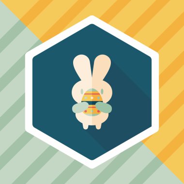 Paskalya tavşanı düz simgesi ile uzun gölge, eps10