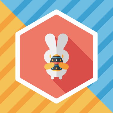 Paskalya tavşanı düz simgesi ile uzun gölge, eps10